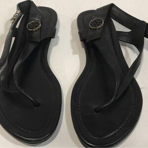 Women’s Tory Burch Black Leather Thong Sandals Size 7.5M